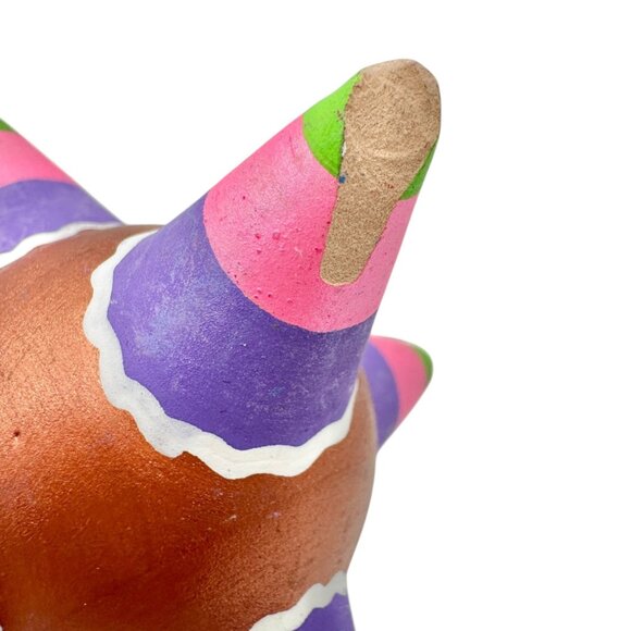 Playa del Carmen Mexican Clay Star Pinata Ornaments Set Of 3 Multicolor 3.5" Dia - Picture 4 of 5